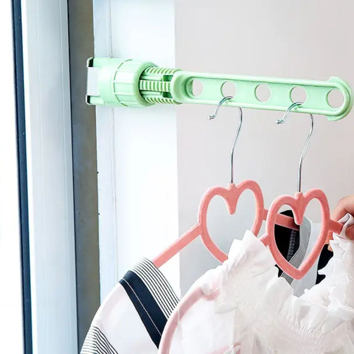 GENERICO - Tendedero de Ropa Portatil Verde Jgo 6 Pz