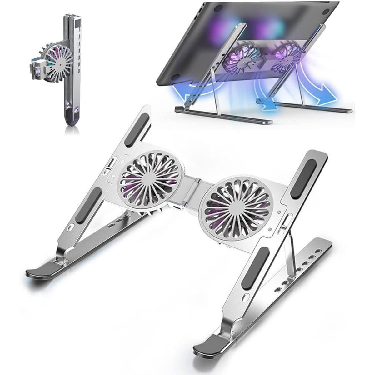 GENERICO - Soporte Con Ventilador Para Portátil 3 en 1