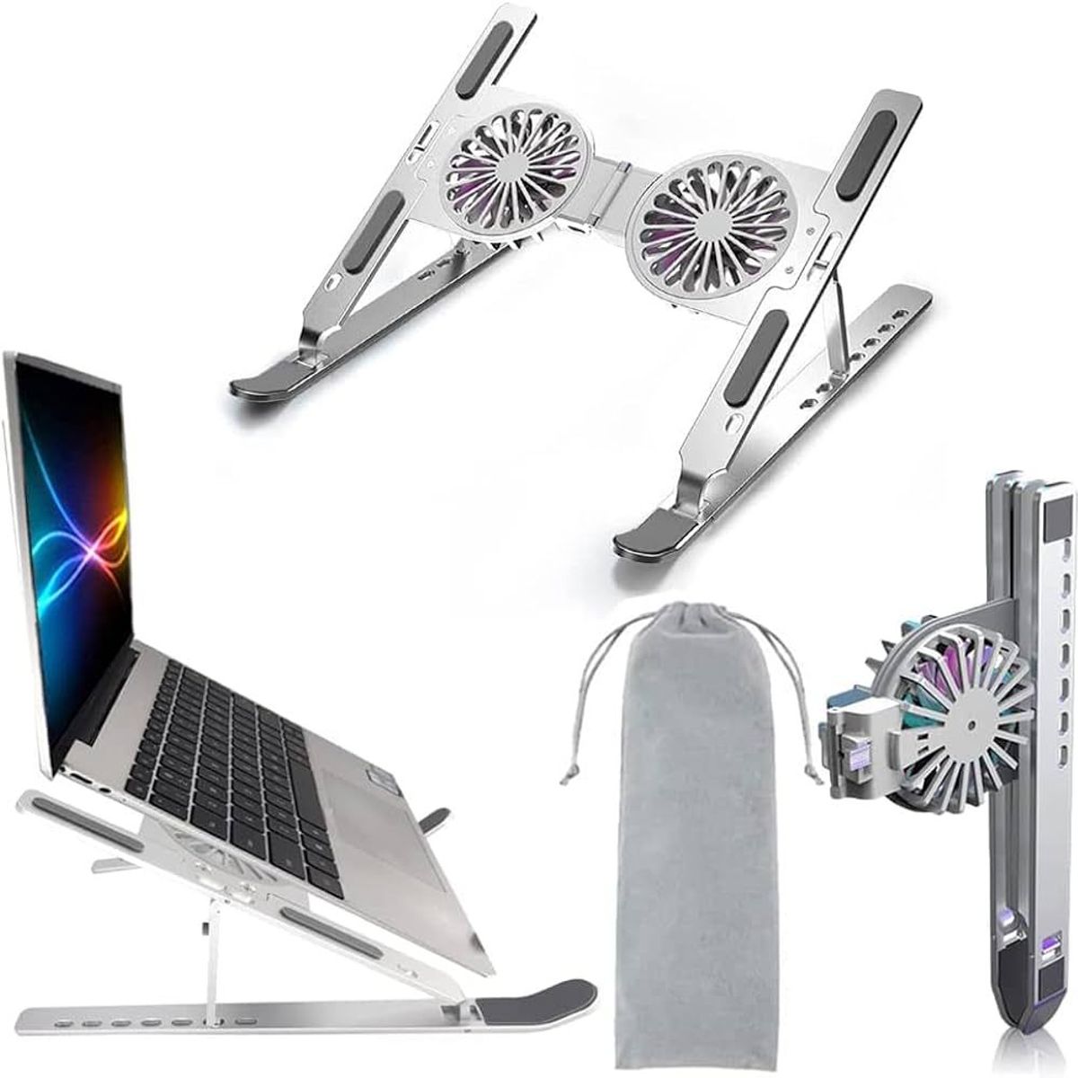 GENERICO - Soporte Con Ventilador Para Portátil 3 en 1