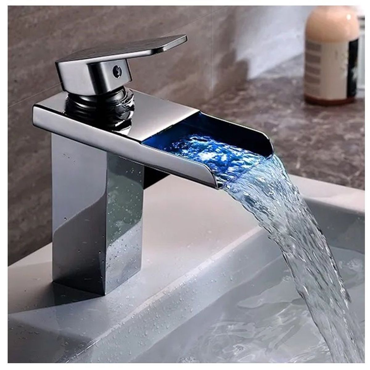 GENERICO - Griferia de Baño LED segun temperatura Lavabo Mezclador Monomando