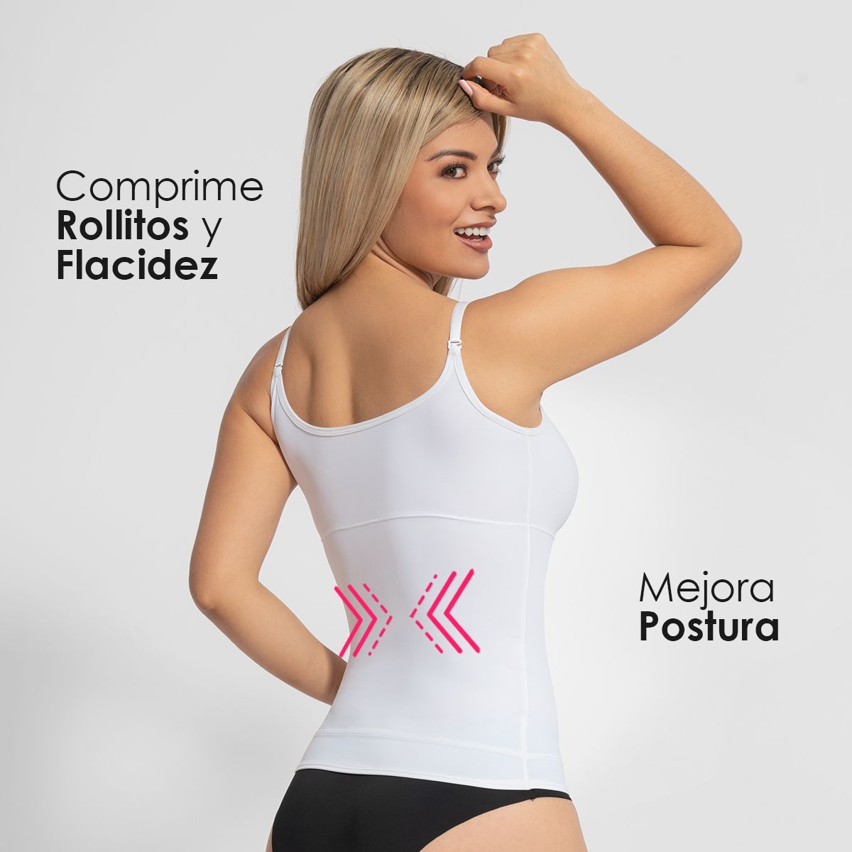 GENERICO - Faja mujer reductor moldeador de rollitos abdomen y cintura blanco