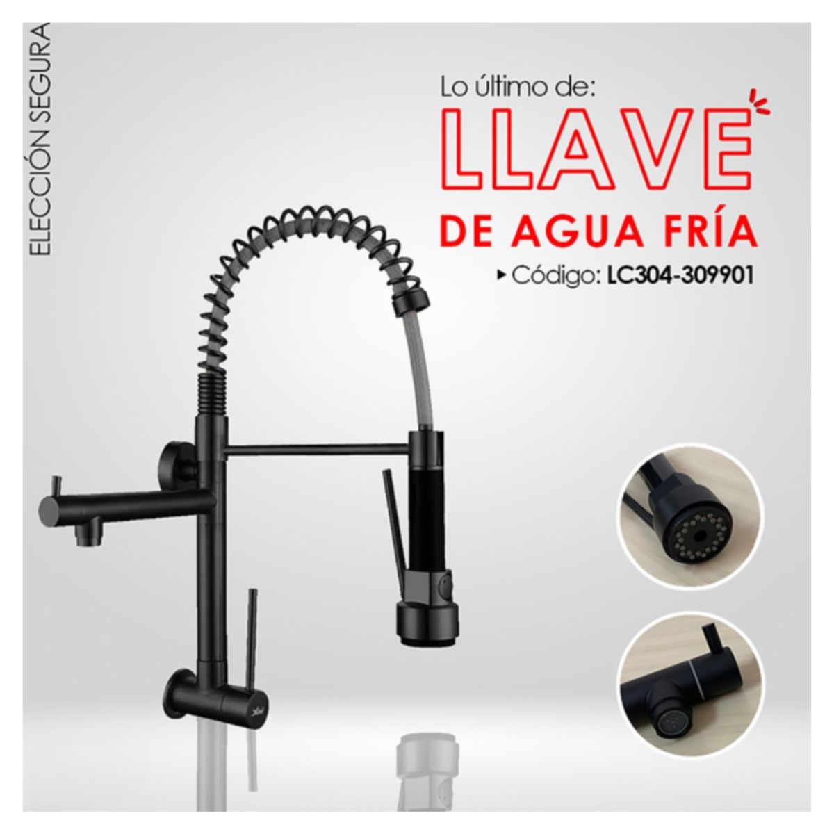GENERICO - Llave ganso Negro con resorte LC304-309901