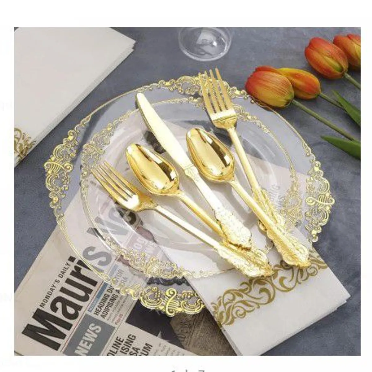 GENERICO - Plato Transparente de Sitio Para comedor