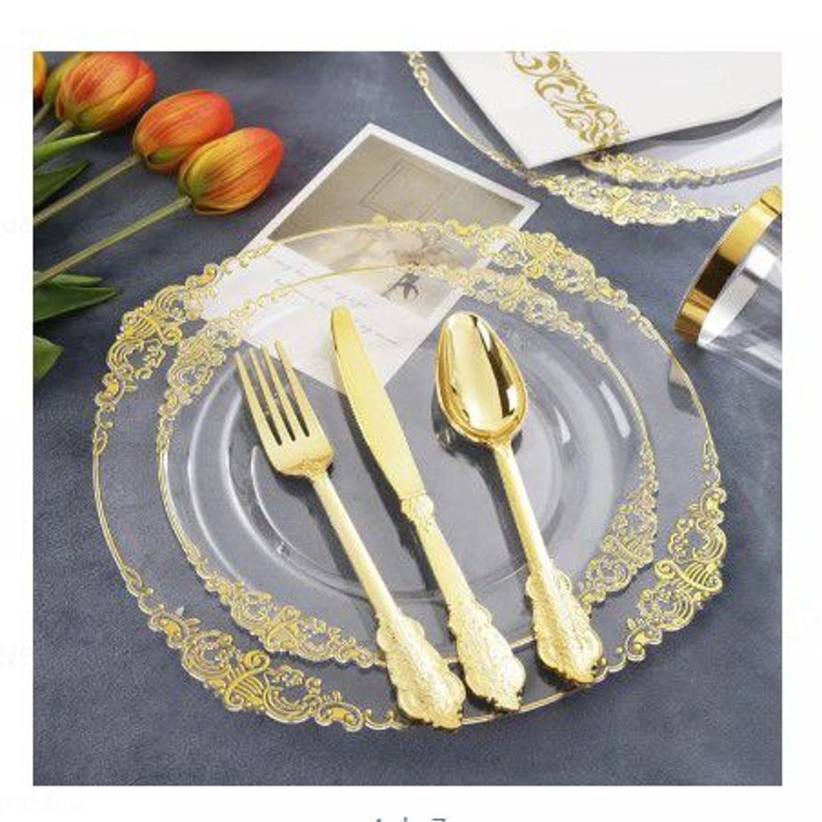 GENERICO - Plato Transparente de Sitio Para comedor