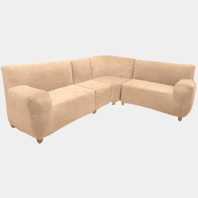 SALA FABULOSA - Funda de mueble modular 4 piezas con 6 fundas de cojines BEIGE NUDE