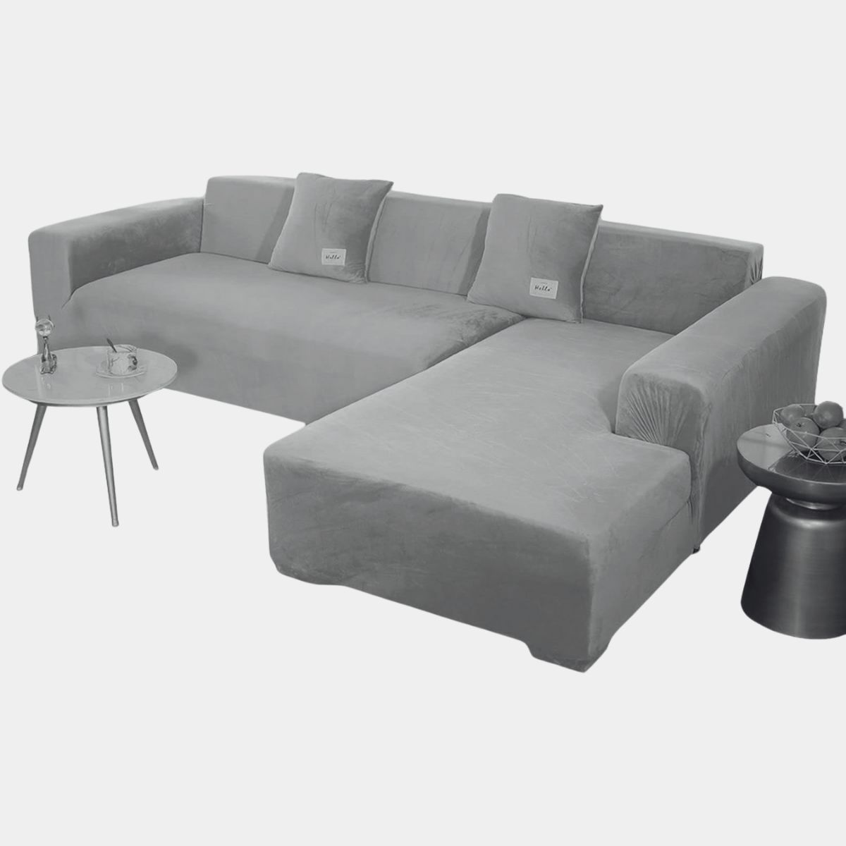 SALA FABULOSA - Funda de mueble modular 2 pzs con 2 fundas de cojines GRIS