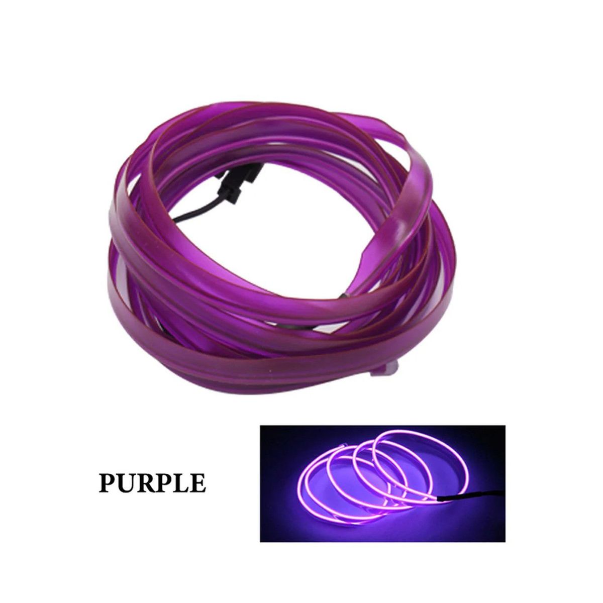 GENERICO - Luz  Tablero Hilo De Neon Para Interior De Auto 2Metros Lila