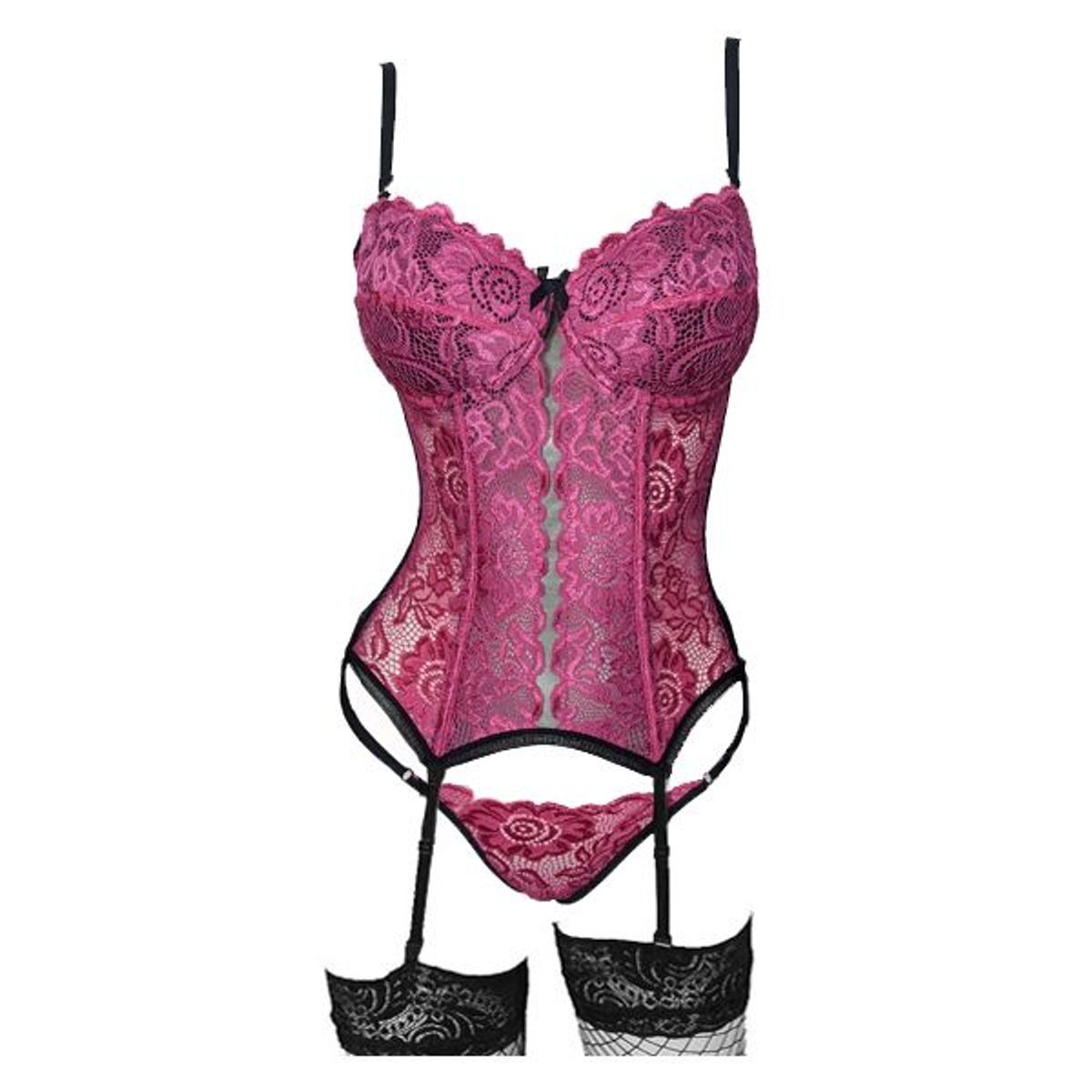 GENERICO - Corset lencería Valery  más Interior y medias de regalo