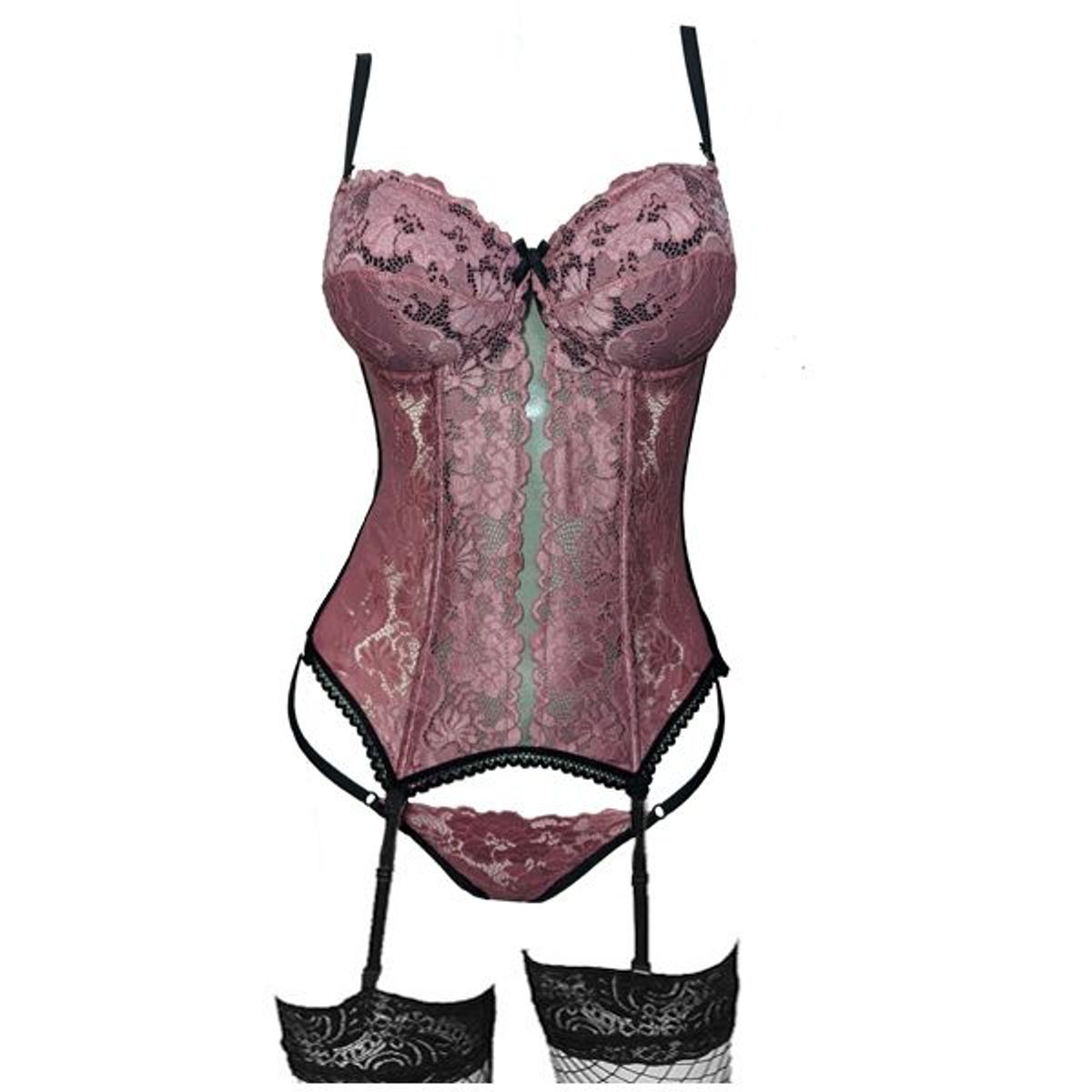 GENERICO - Corset lencería Valery  más Interior y medias de regalo