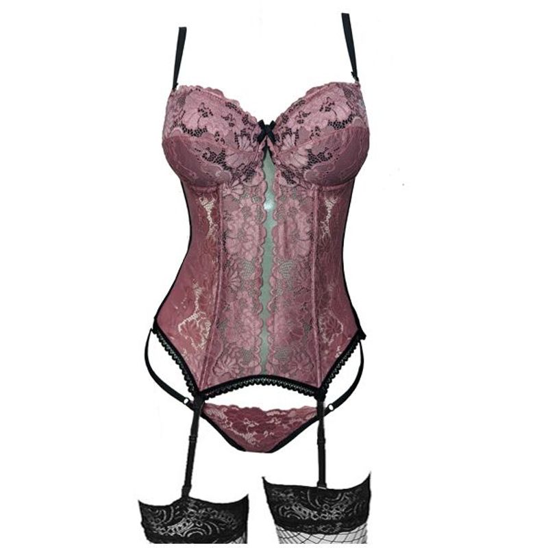 GENERICO - Corset lencería Valery  más Interior y medias de regalo