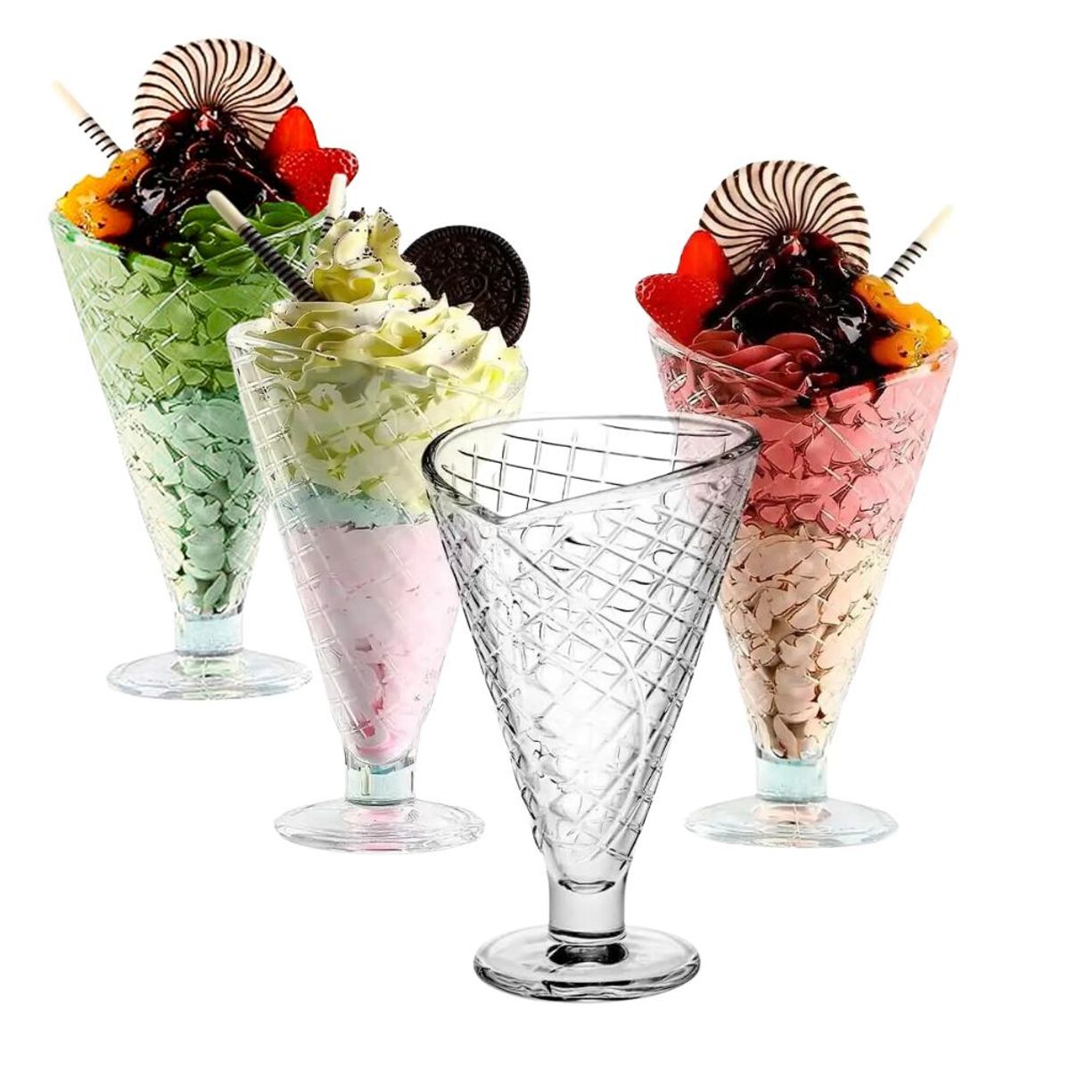 INSPIRA - Juego de 4 Copas para Postre Cono de Helado