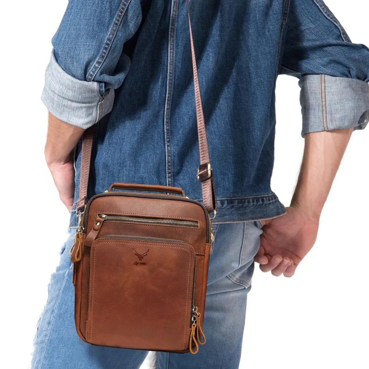 ARMUZ - Morral de Cuero vacuno Hombre