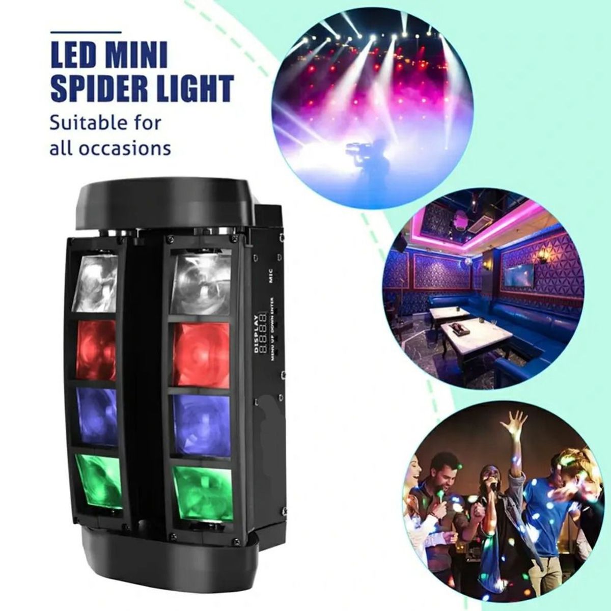 OEM - Mini Araña Luz de escenario Iluminación LED para DJ RGBW