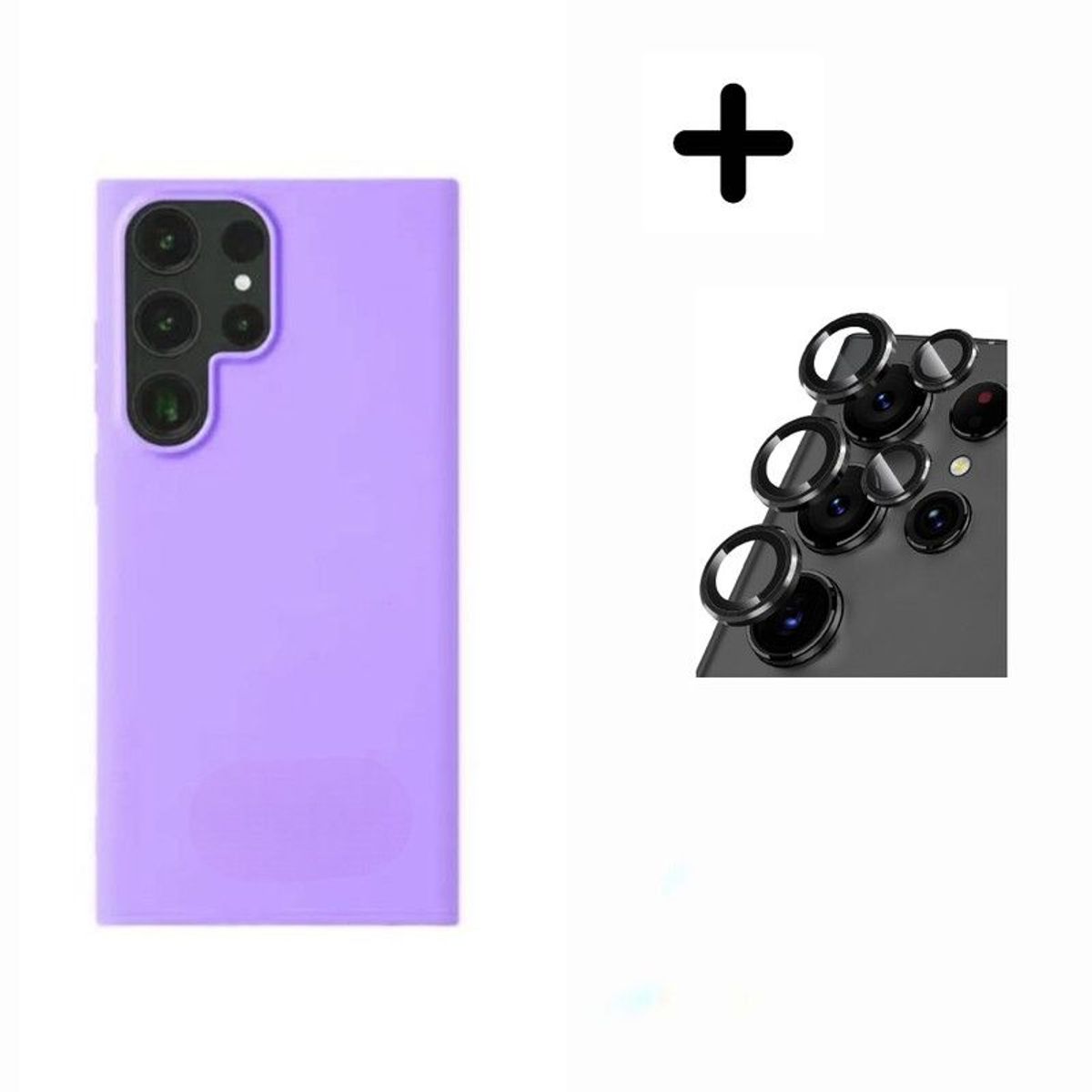 CASE - Case Silicona Para Samsung S24 Ultra Con Mica de Camara - Lila