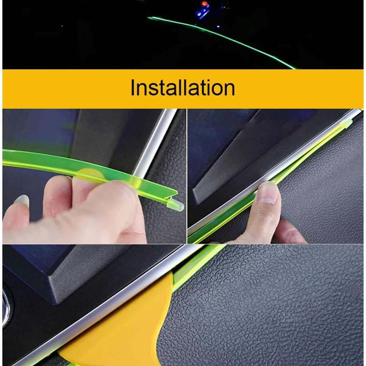 GENERICO - Luz  Tablero Hilo De Neon Para Interior De Auto 2Metros Blanco