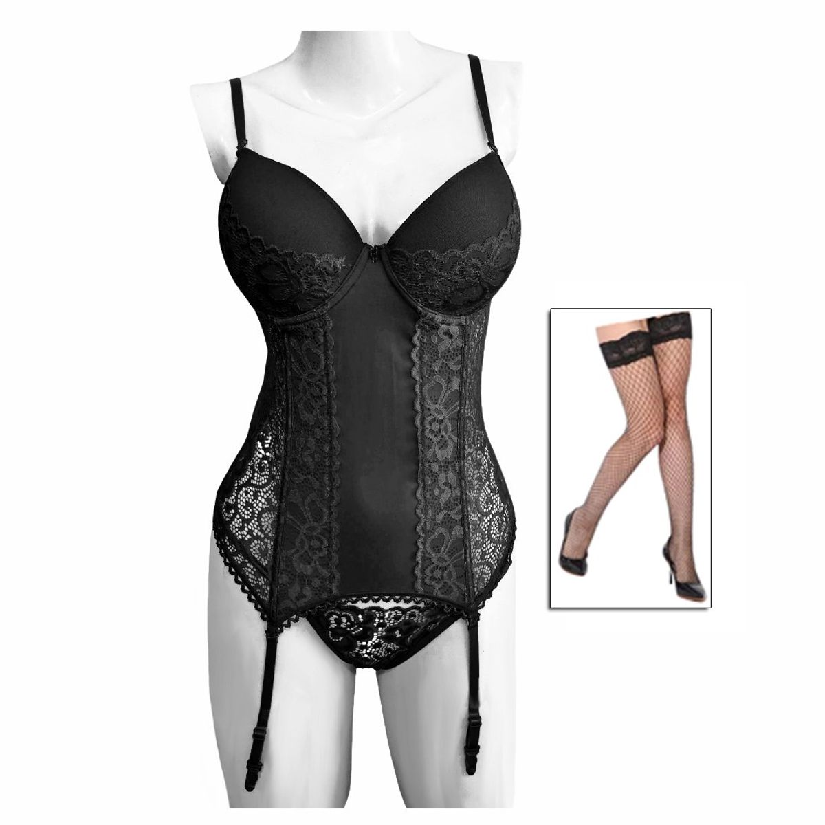 GENERICO - Corset lencería Antuanet más Medias e Interior