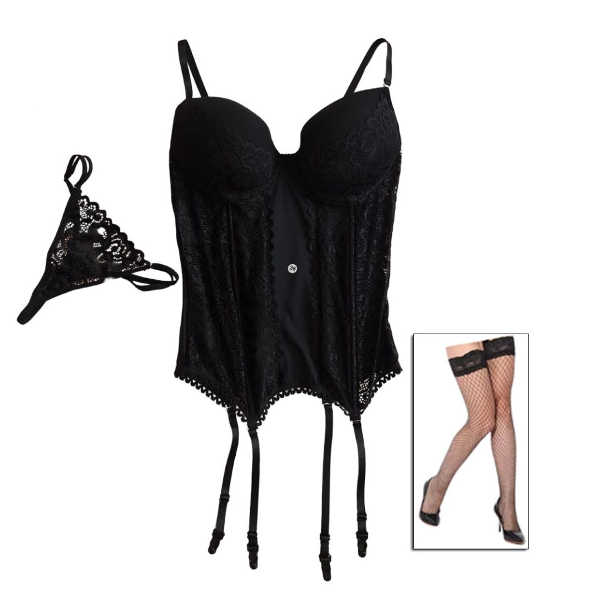 GENERICO - Corset lencería Antuanet más Medias e Interior