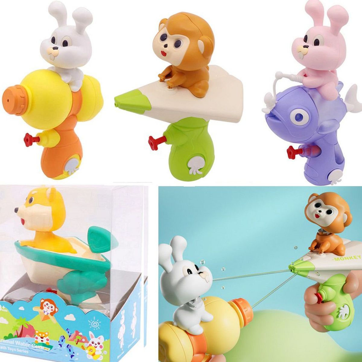 GENERICO - Pistola de agua de juguete para niños dibujitos - Mono