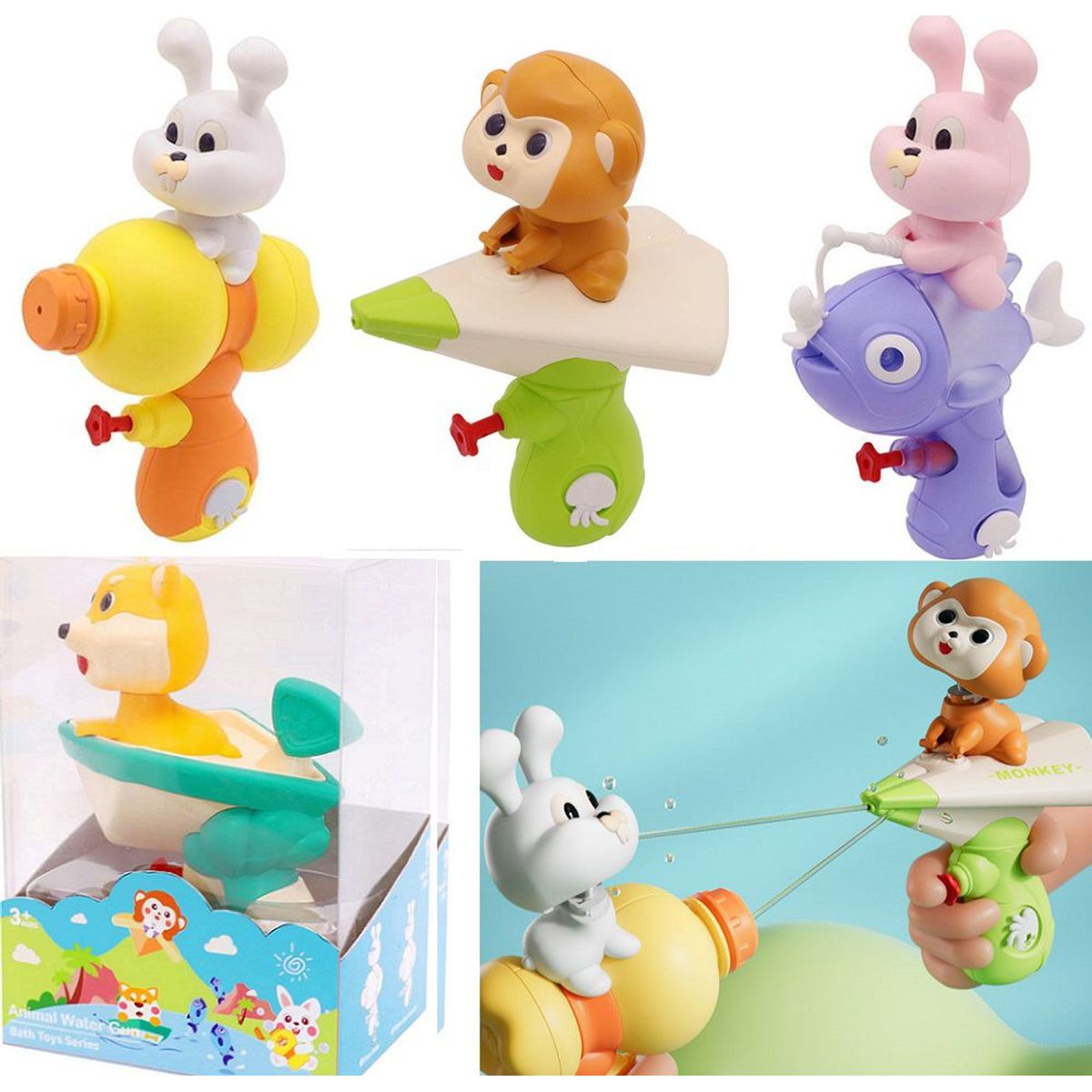 GENERICO - Pistola de agua de juguete para niños dibujitos - Mono