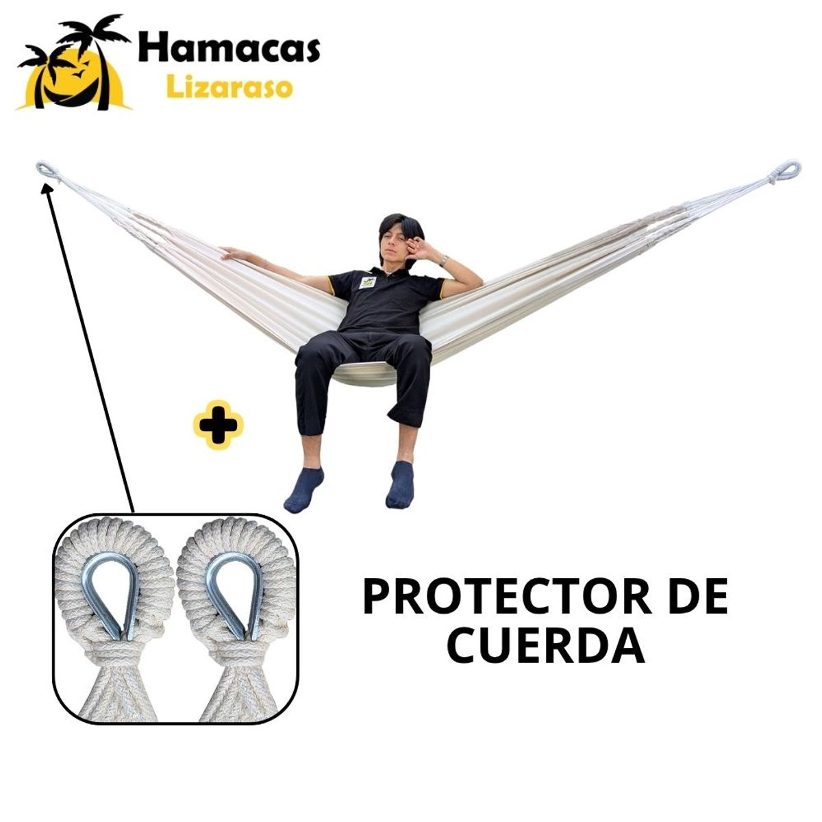 HAMACAS LIZARASO - Hamacas Andina Color Crema de Algodón - Hamacas Lizaraso