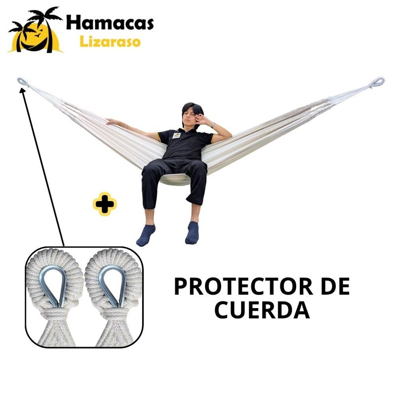 HAMACAS LIZARASO - Hamacas Andina Color Crema de Algodón - Hamacas Lizaraso