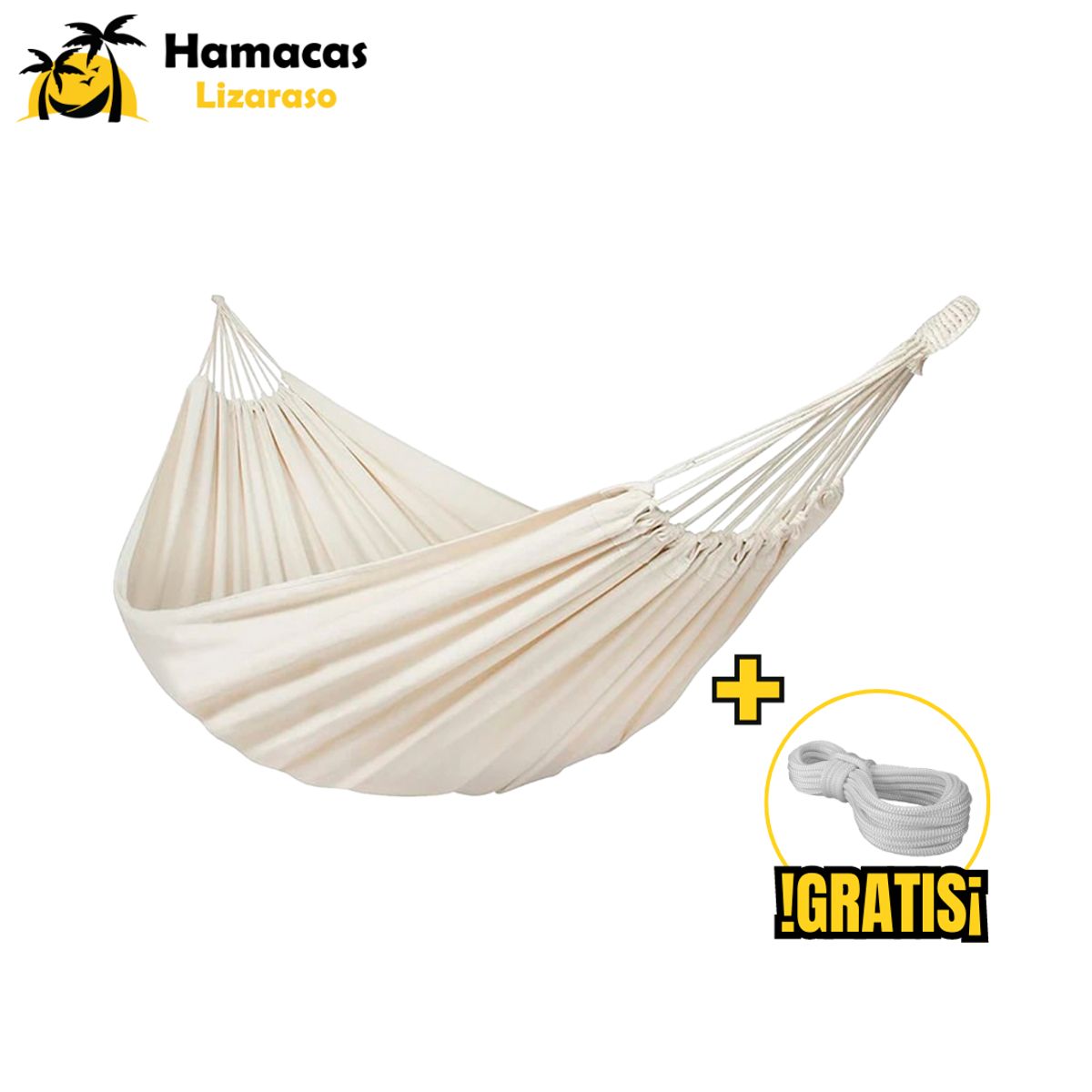 HAMACAS LIZARASO - Hamacas Andina Color Crema de Algodón - Hamacas Lizaraso