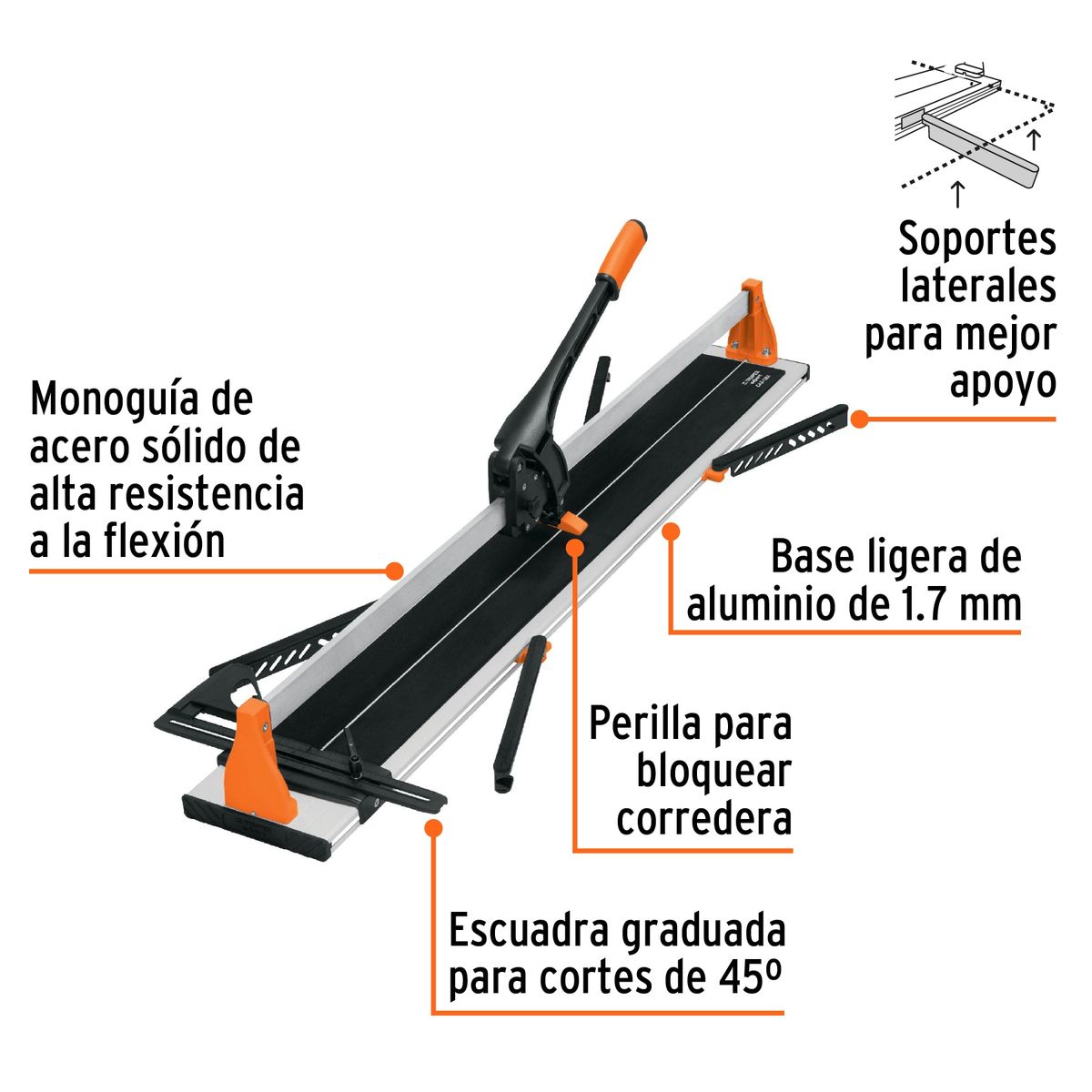 TRUPER - Cortador azulejo 47 120 cm gran formato maletín, Truper