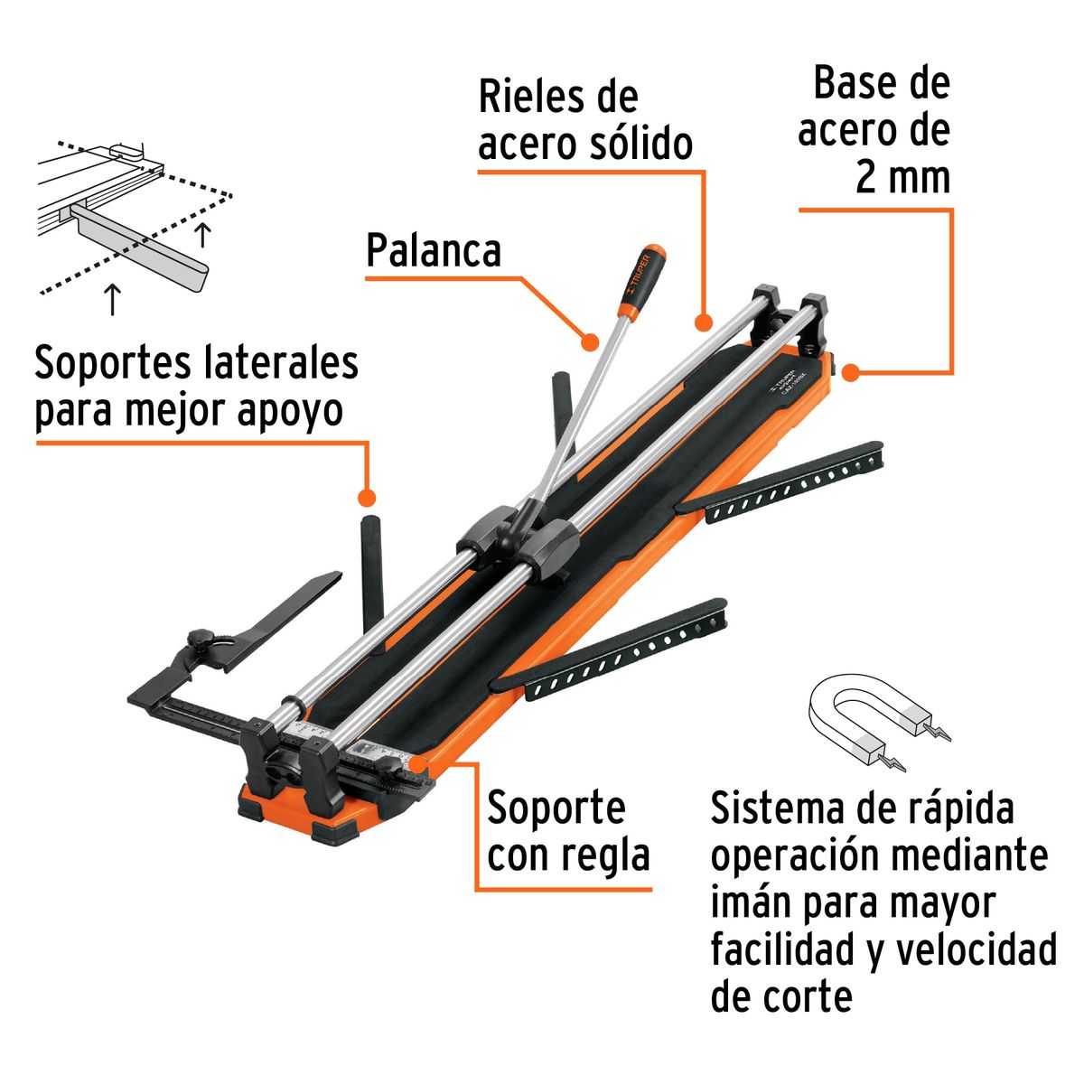 TRUPER - Cortador azulejo 40 100 cm gran formato cmaletín, Truper