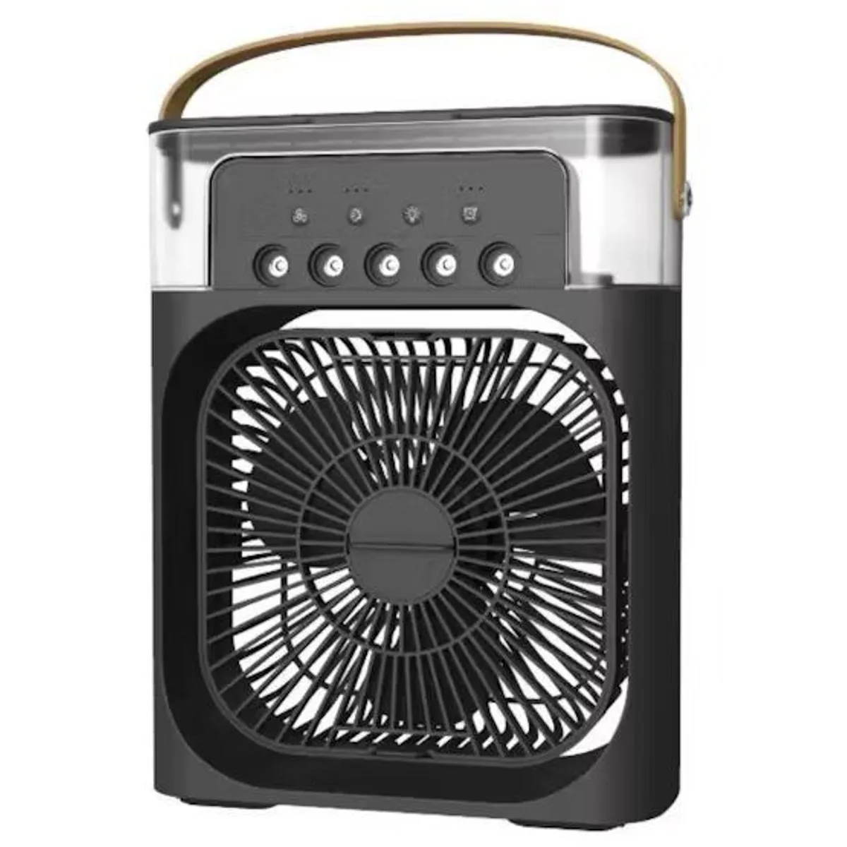 GENERICO - VENTILADOR HUMIDIFICADOR PORTÁTIL CON AIRE ACONDICIONADO NEGRO 3 EN 1