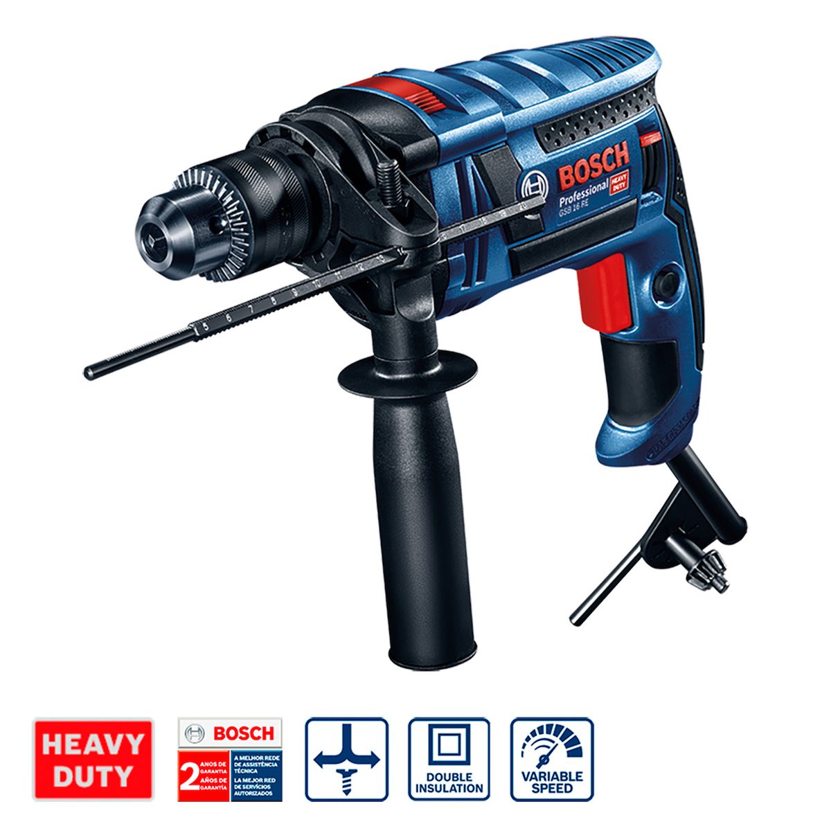 BOSCH - Taladro Percutor 1/2" 850W 3500 RPM GSB 16 RE + Maletín Bosch