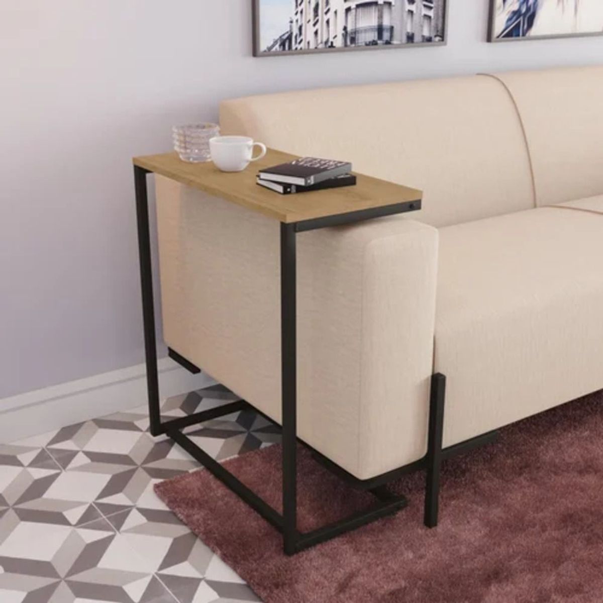 TU MESITA - Mesa Lateral Moderna Parodi Marrón