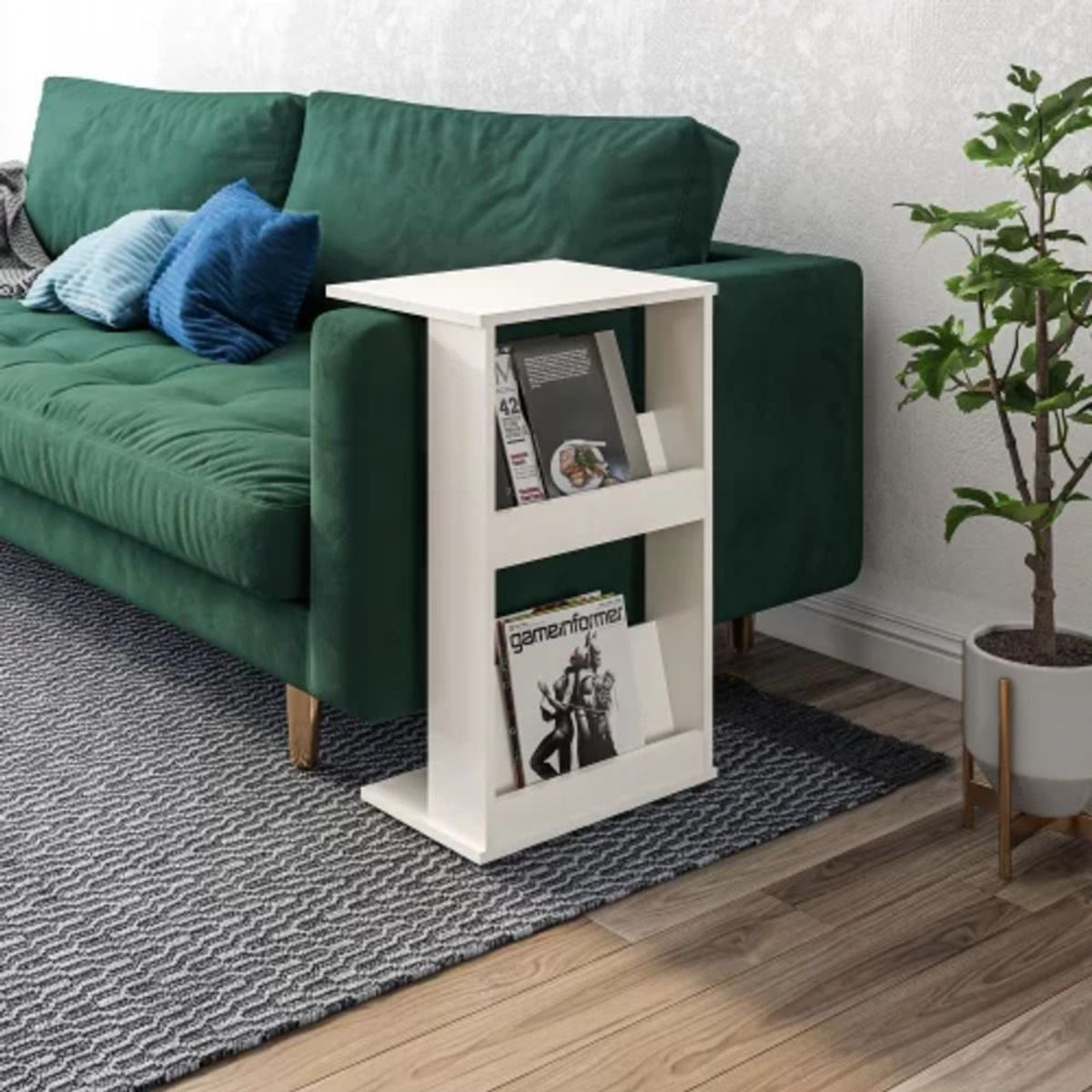 TU MESITA - Mesa Lateral Moderna Fiuza Blanco