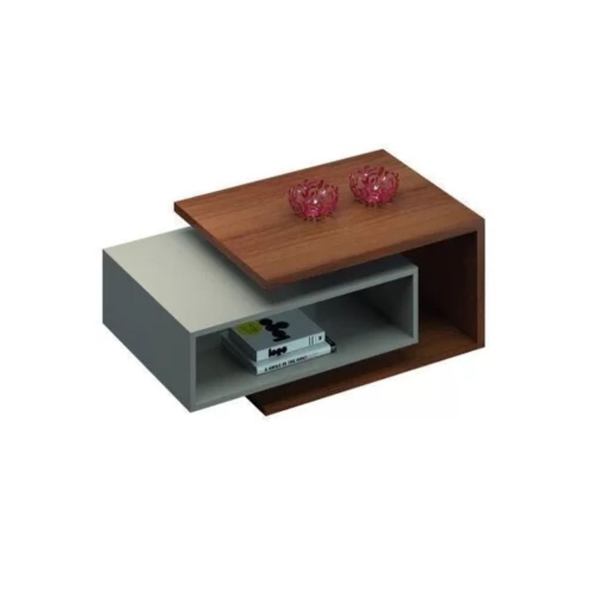 TU MESITA - Mesa de Centro Moderna Diva Marrón/Blanco