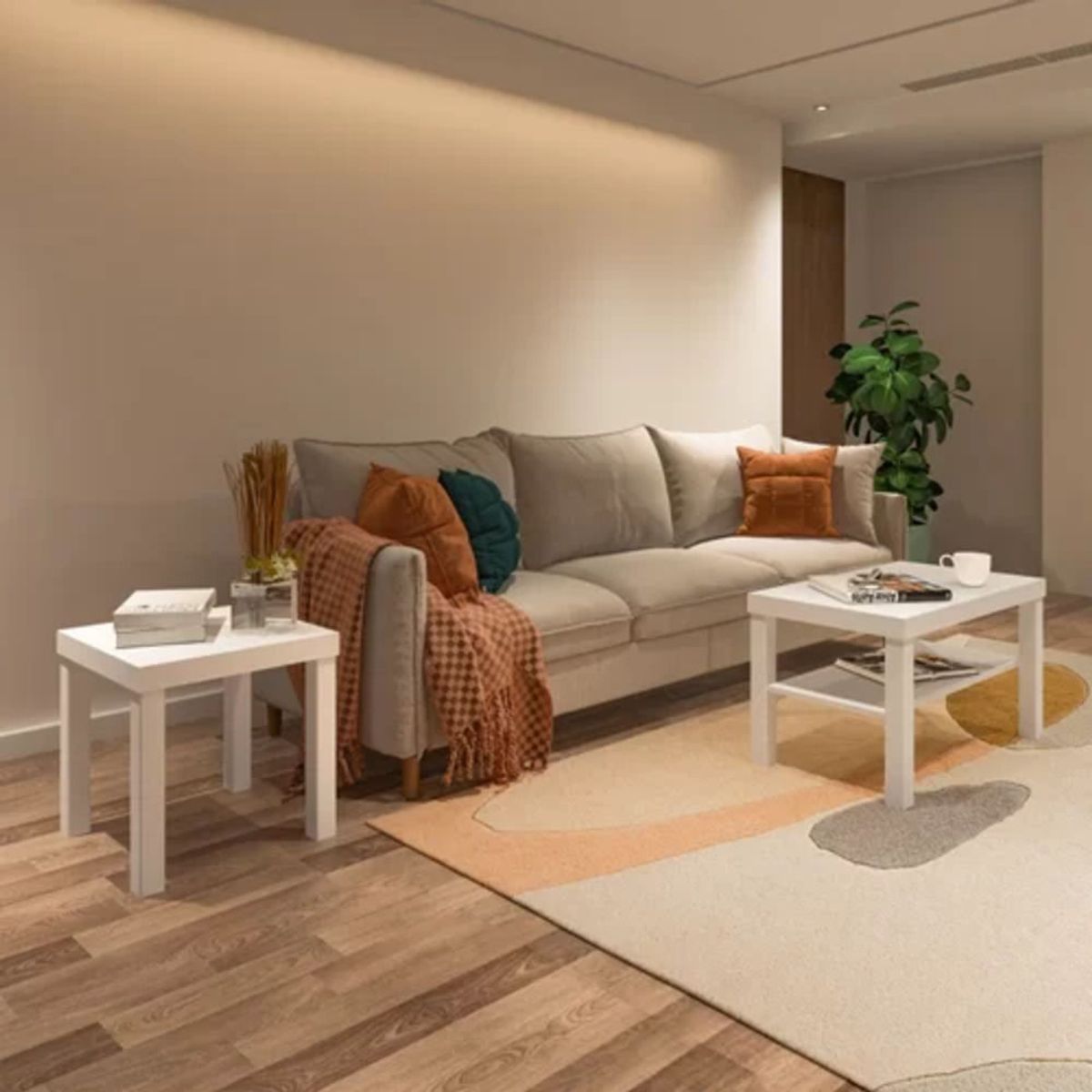 TU MESITA - Mesa Lateral Moderna Iris Blanco