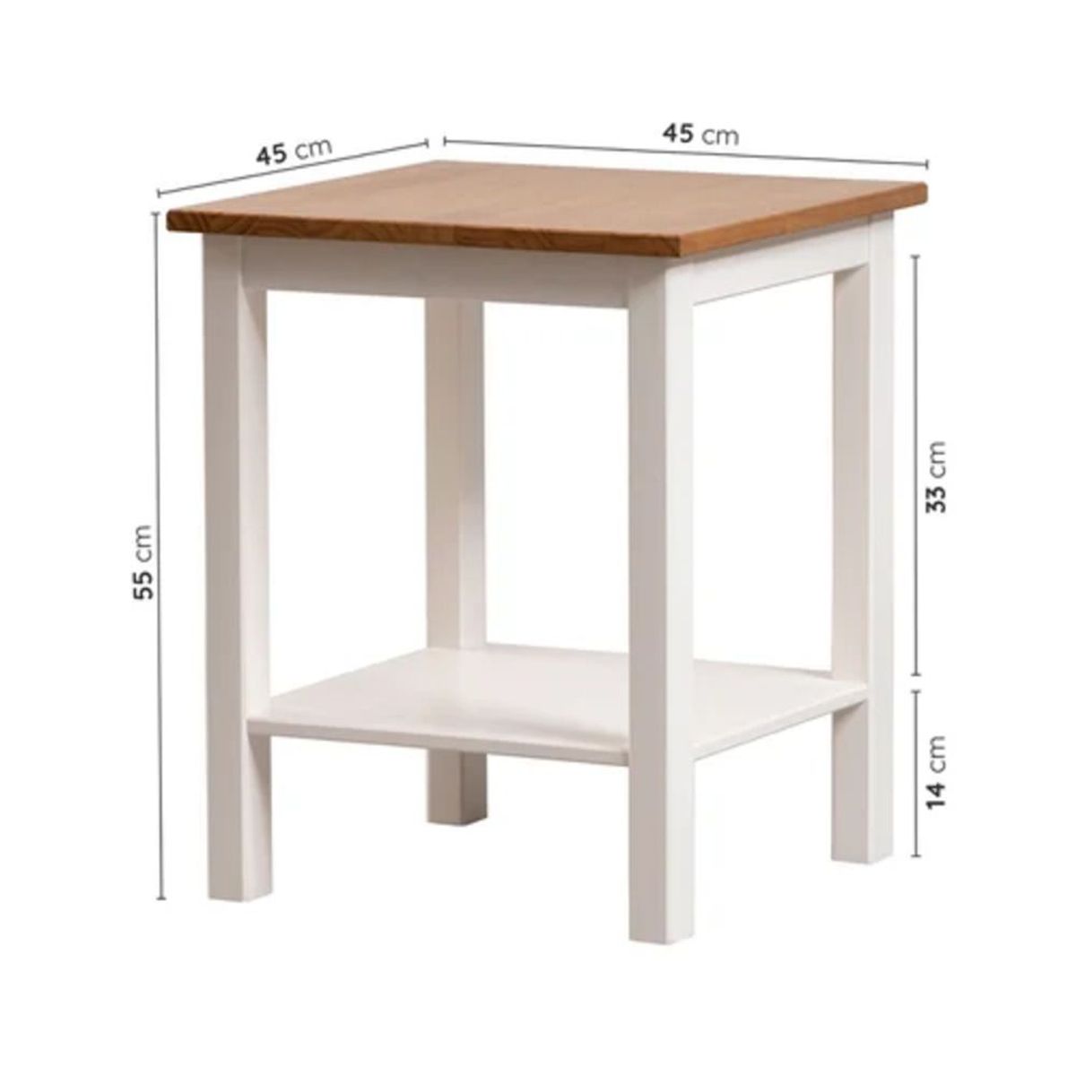 TU MESITA - Mesa Lateral Moderna Andes Blanco