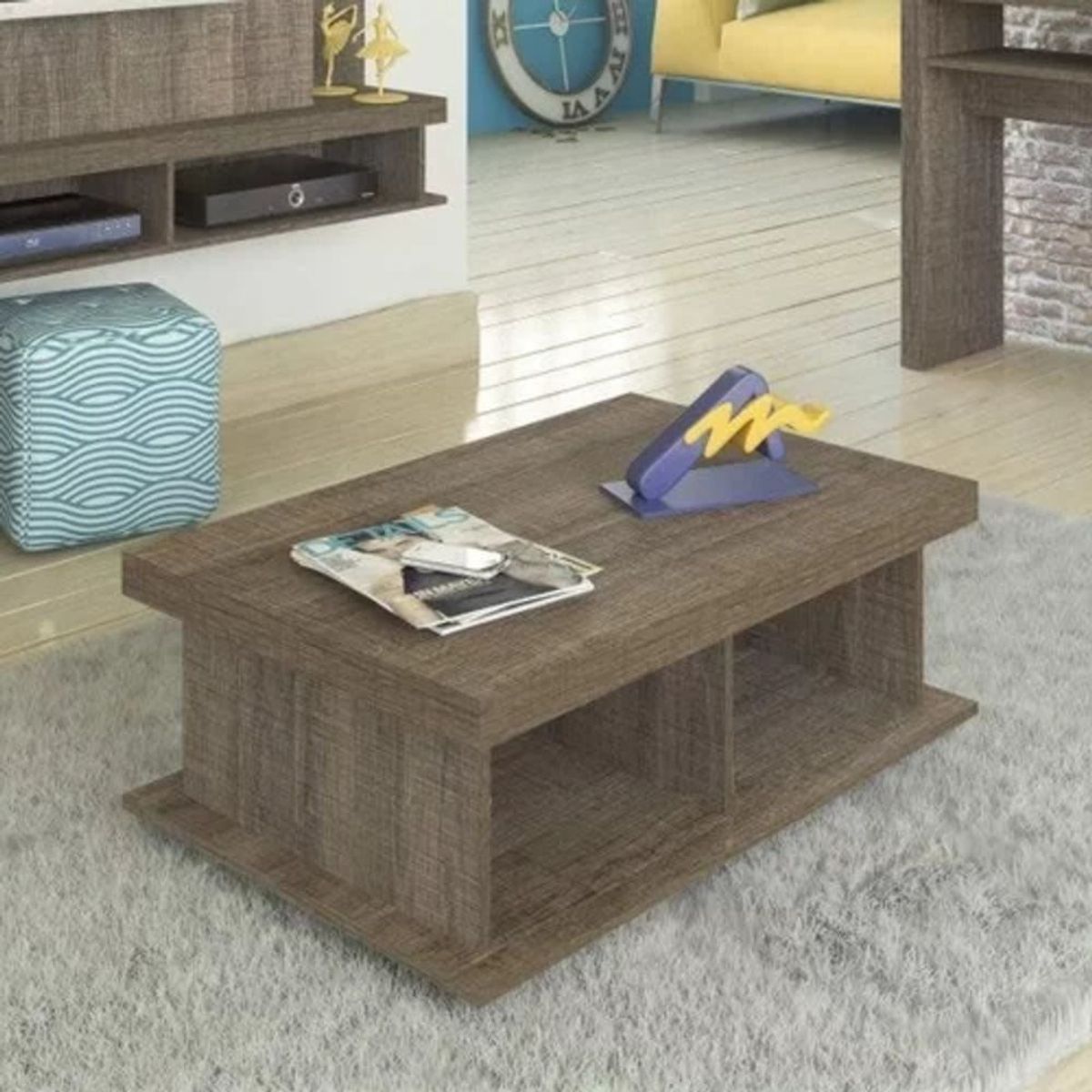 TU MESITA - Mesa de Centro Moderna Ada Marrón 90cm