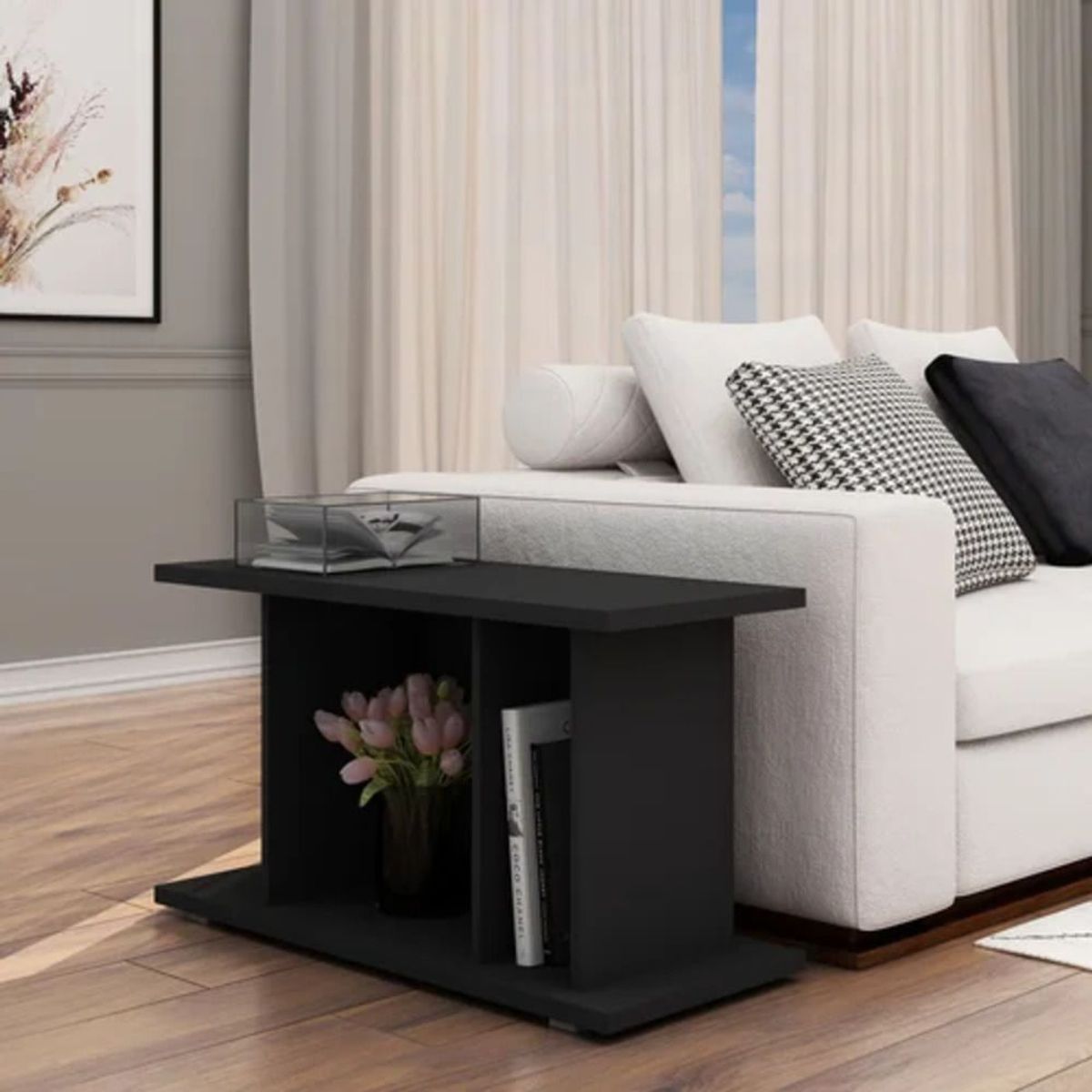 TU MESITA - Mesa Lateral Moderna Isa Negro