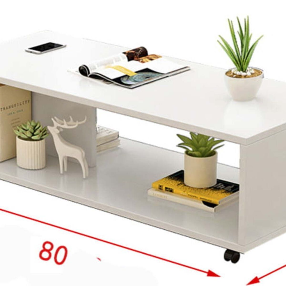 TU MESITA - Mesa de Centro Moderna Rebe blanco