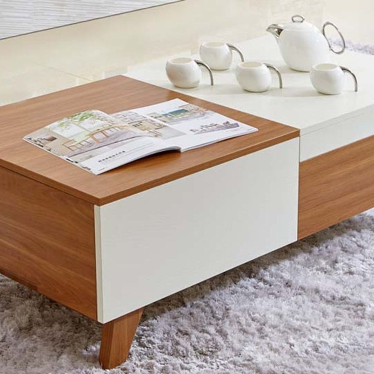 TU MESITA - Mesa de Centro Moderna Felipe 123cm