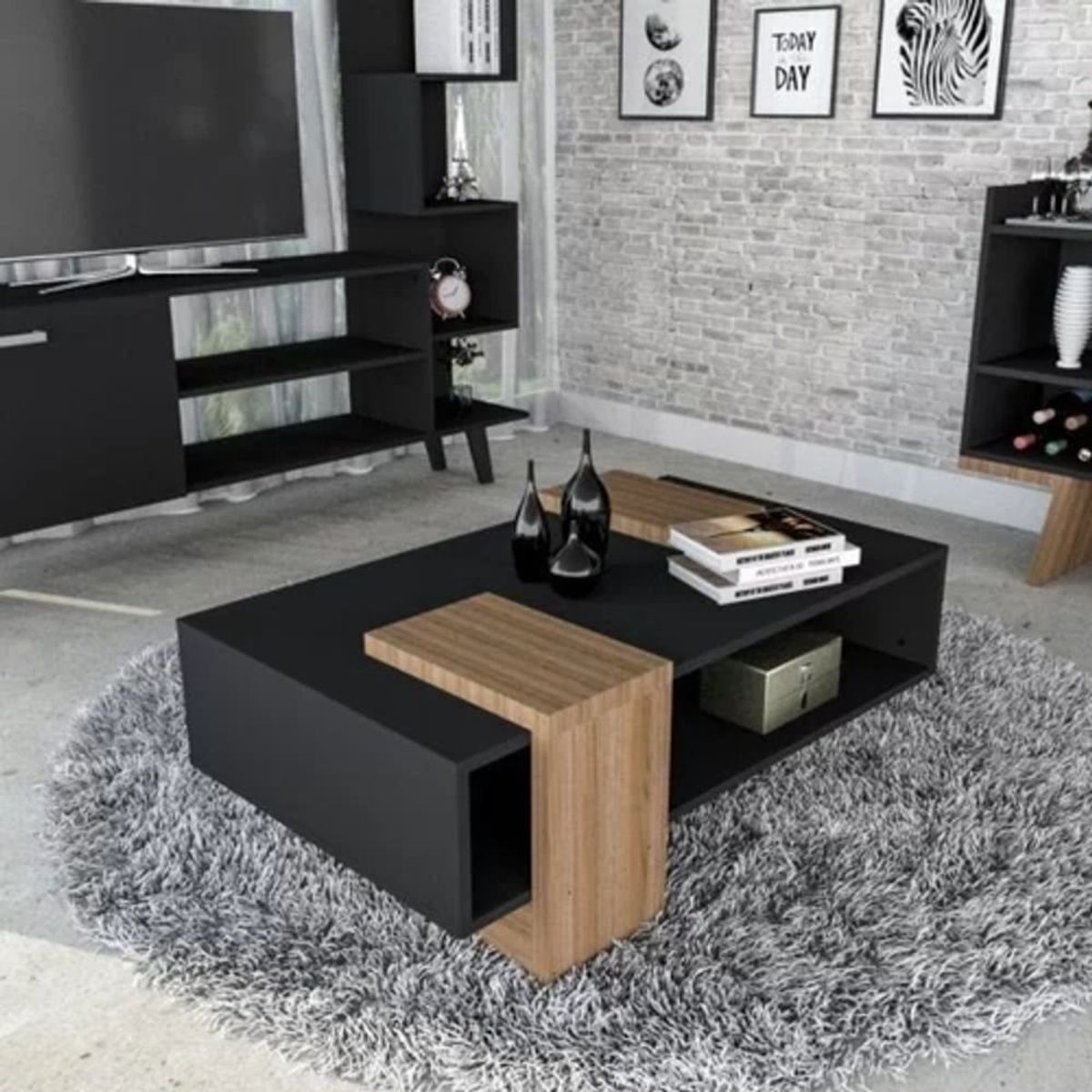 TU MESITA - Mesa de Centro Moderna Kelly Negro