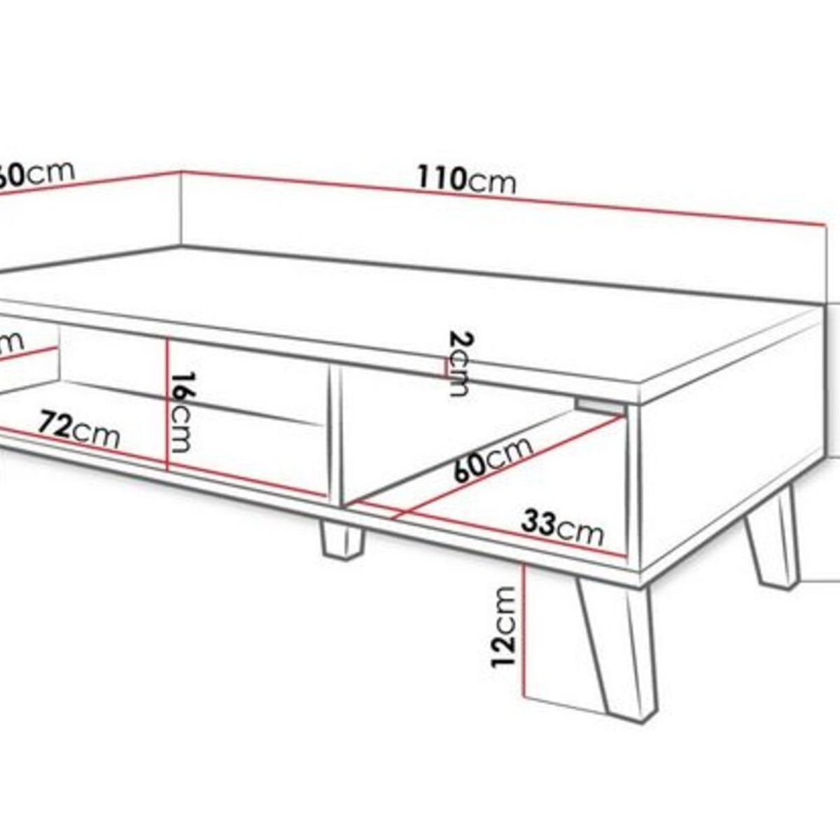 TU MESITA - Mesa de Centro Contemporánea Medellín 3 Compartimientos