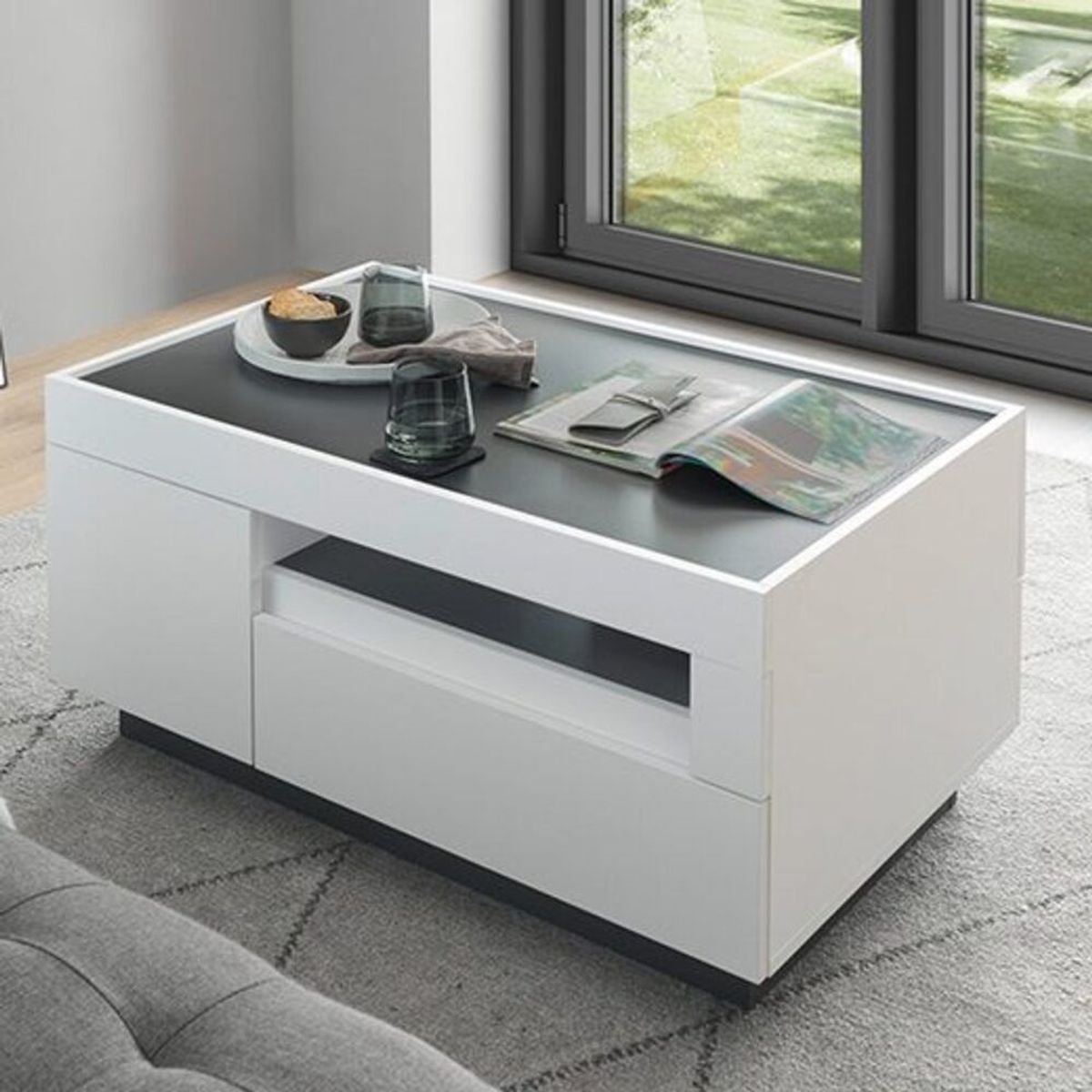 TU MESITA - Mesa de Centro Moderna Negril Blanco