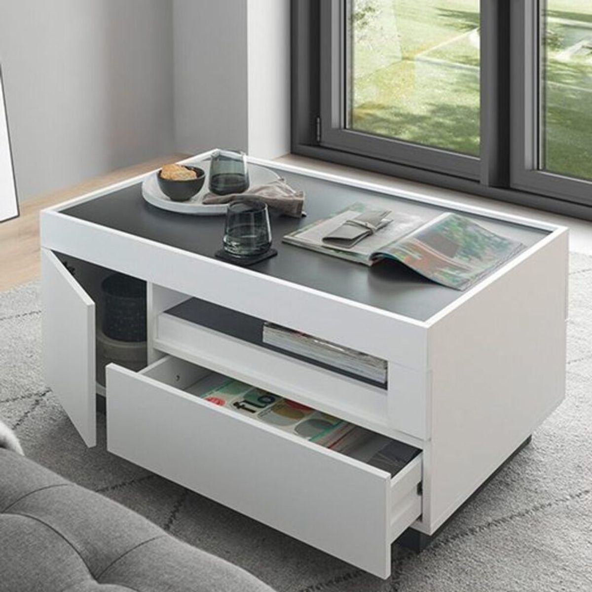 TU MESITA - Mesa de Centro Moderna Negril Blanco