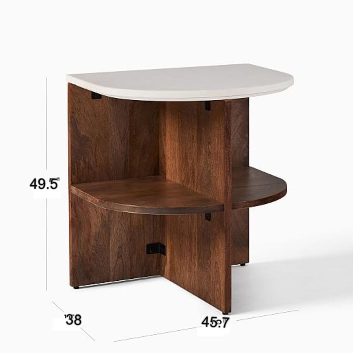 TU MESITA - Mesa Lateral Moderna Jefferson MarrónBlanco