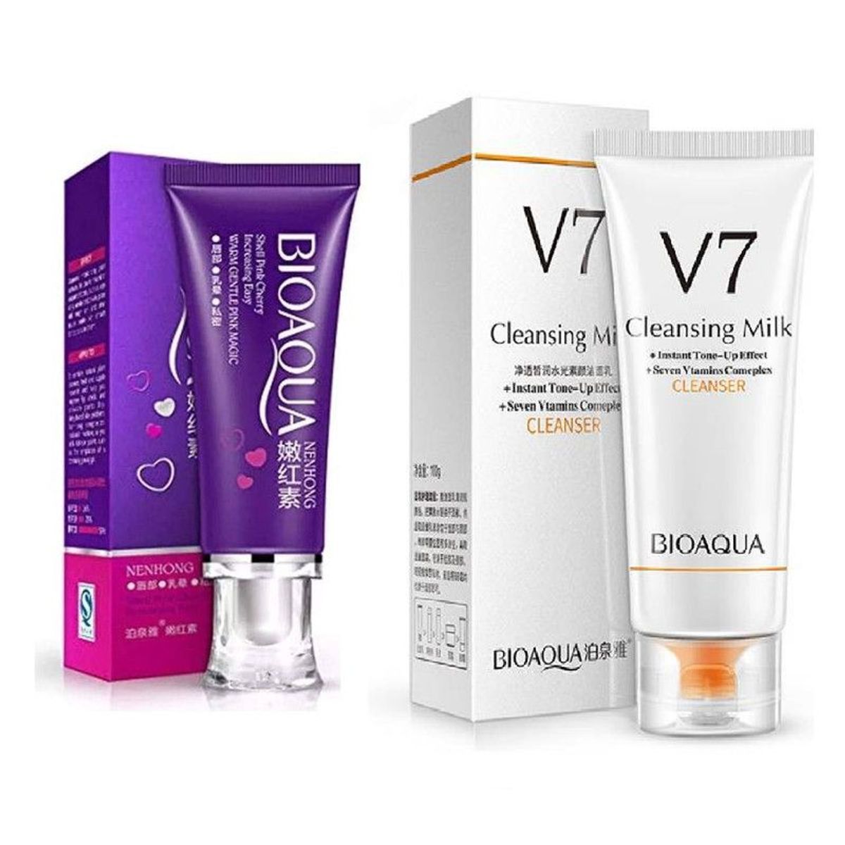 BIOAQUA - PACK CREMA DESPIGMENTANTE ZONAS Y LECHE LIMPADORA FACIAL V7
