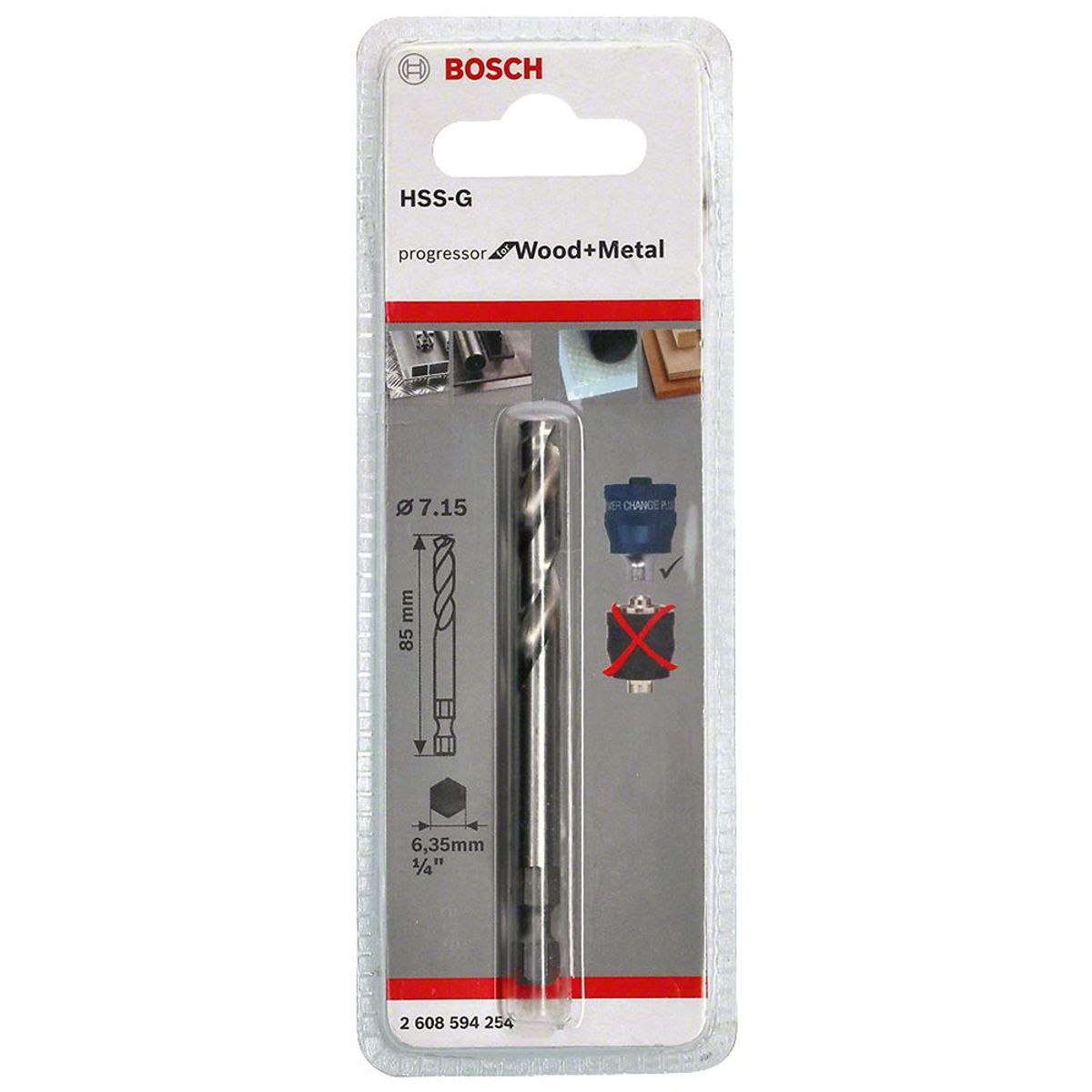 BOSCH - Broca piloto HSS-G 14 Encastre Hex 715x85mm