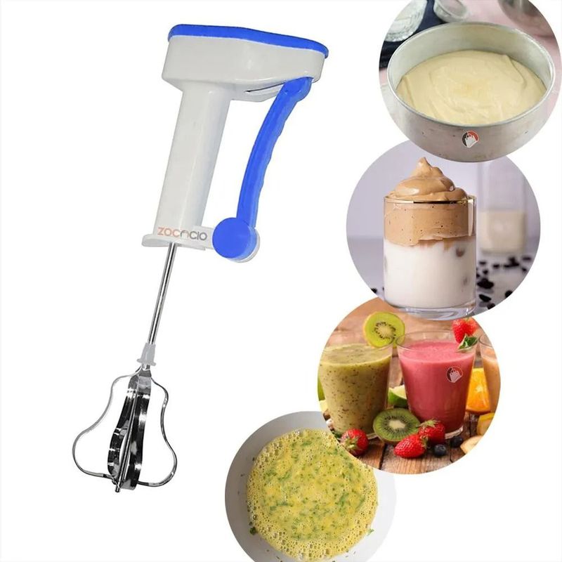 GENERICO - Batidora Manual de Gatillo Mecanico Ergonomico para Batir Huevos