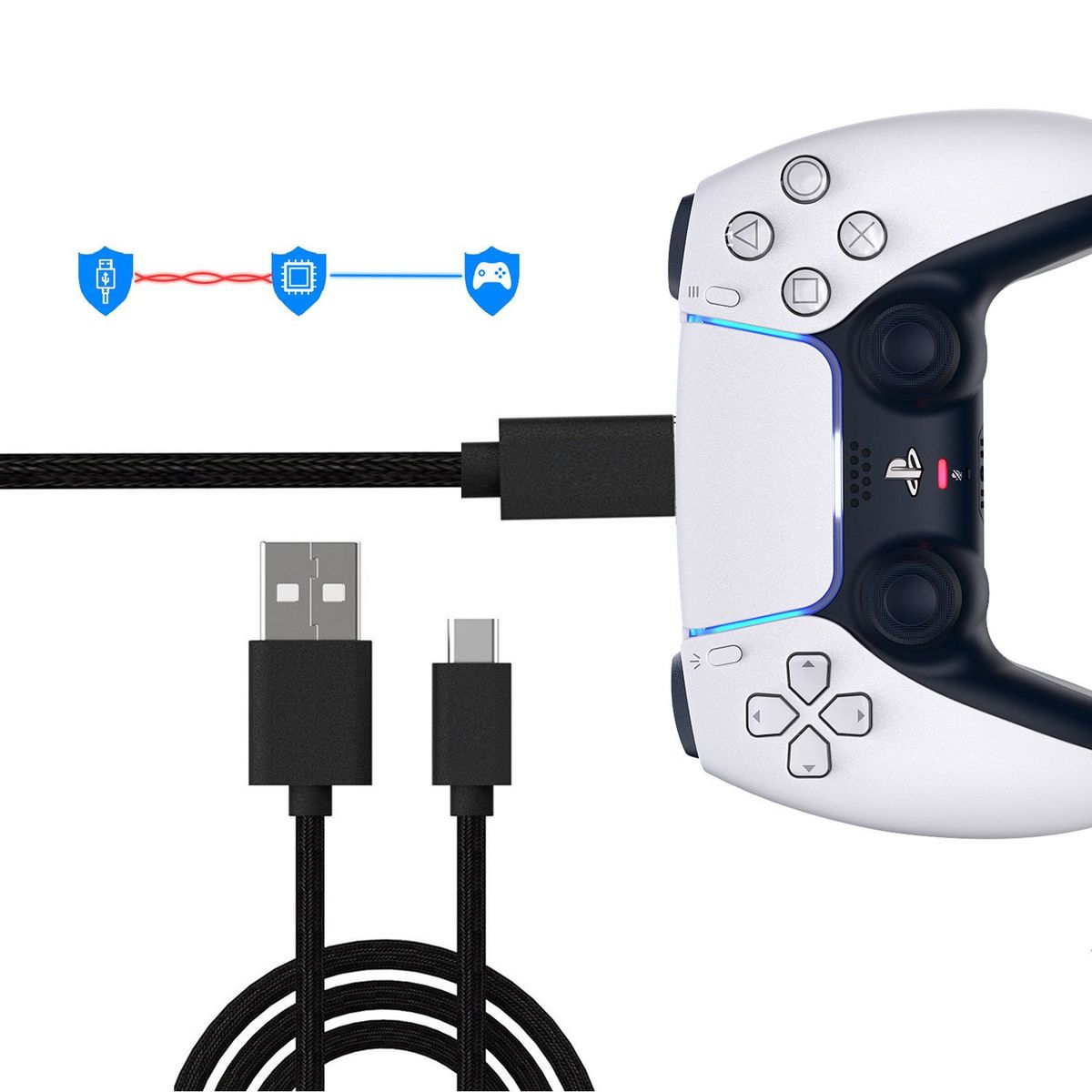 VARIOS - Cable de Carga para Mando PS5 Dualsense
