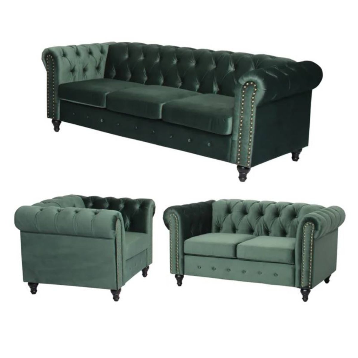 MODELARQ - SALA 3 2 1 LOUIS Verde oscuro