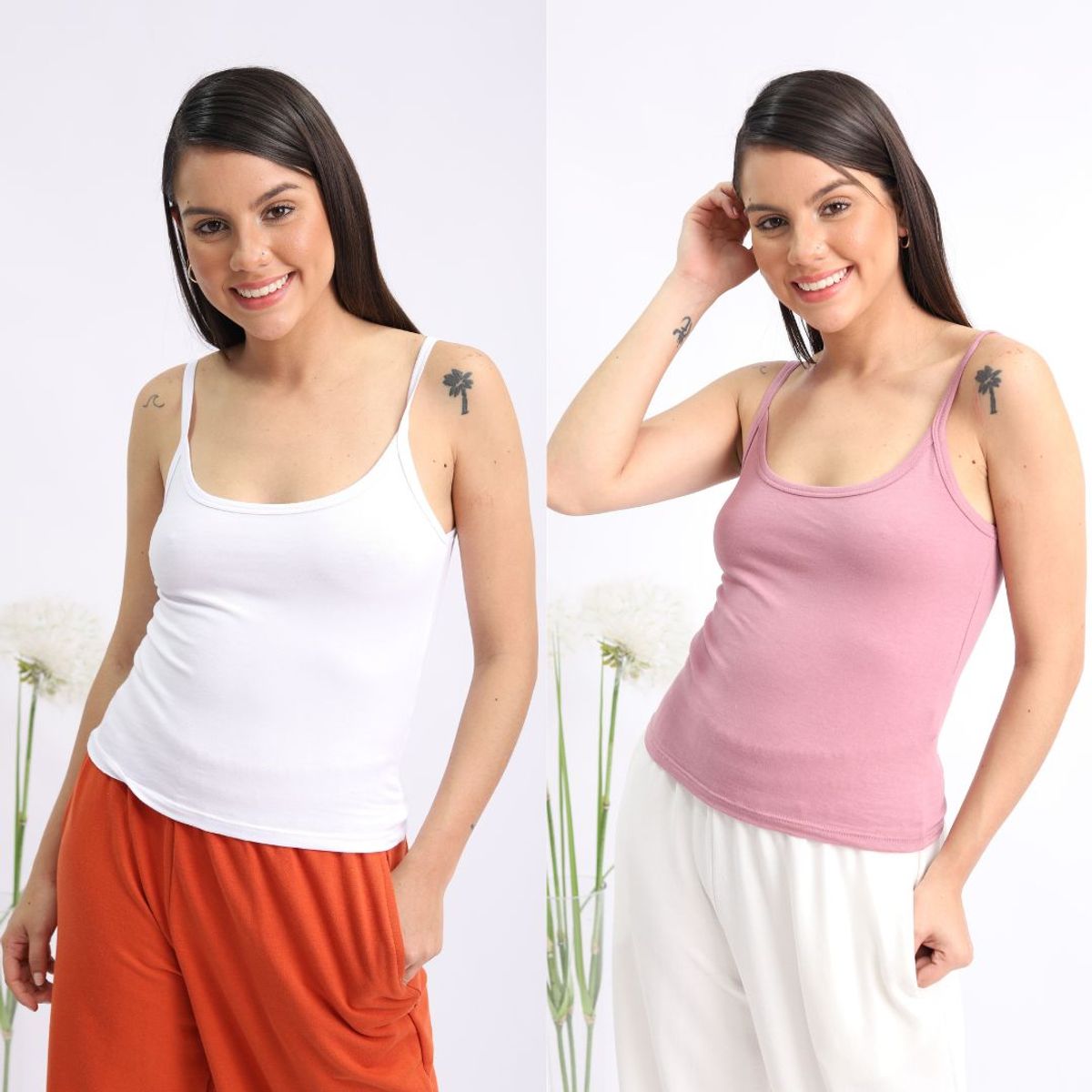 OSHIK - BIPACK TOPS BLANCO ROSA